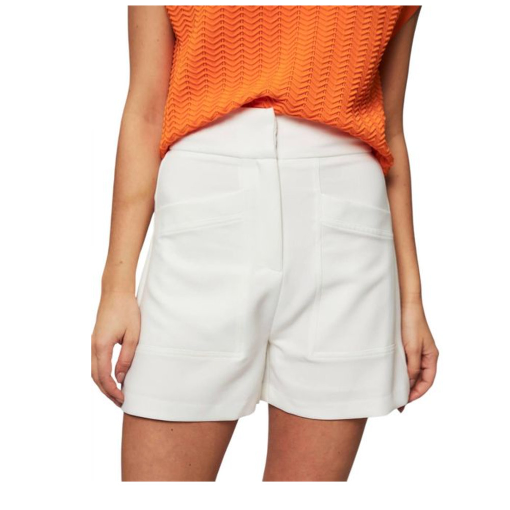 SUNCOO Paris Shorts T3 Large White Bella Chino High Waist Front Pockets Casual